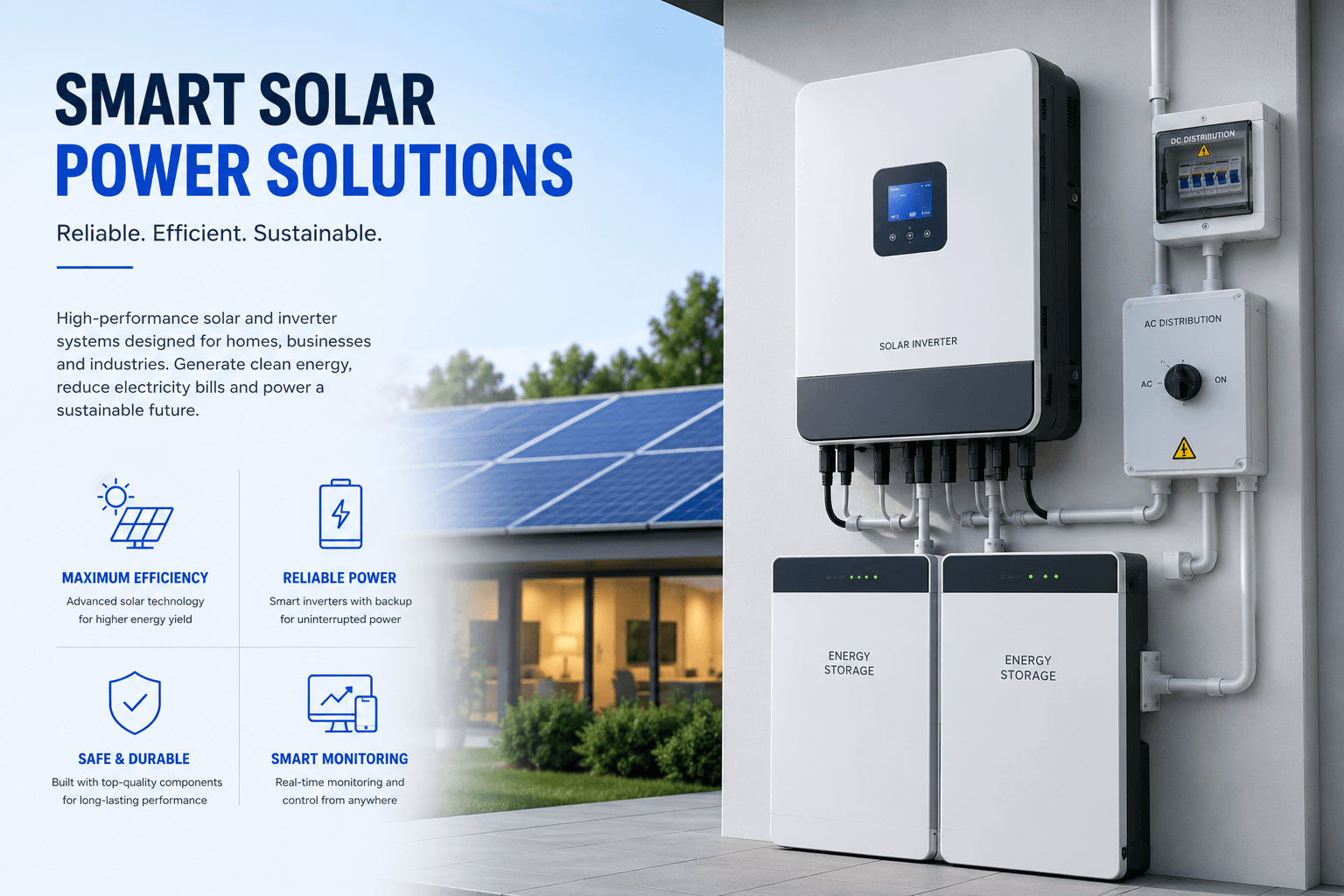 Solar panel installation on commercial building rooftop
